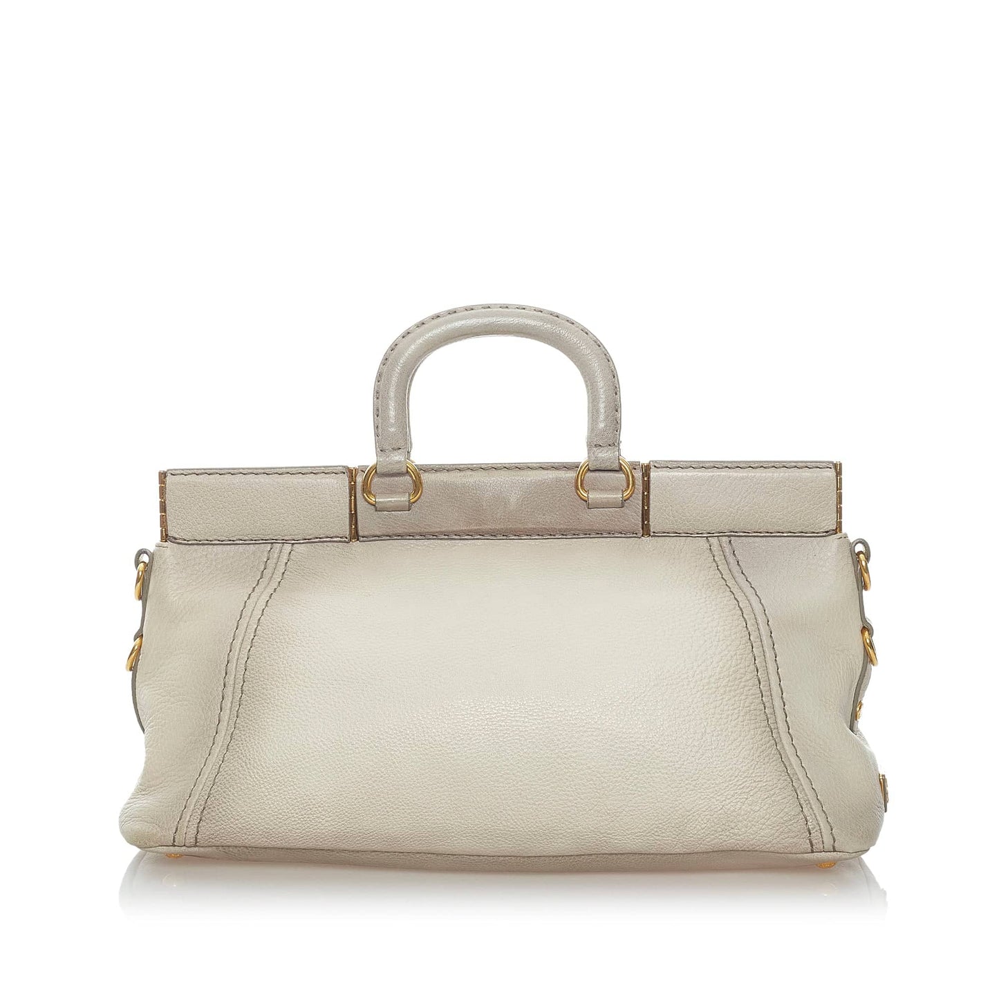 Prada Cervo Antik Frame HandBag Grey