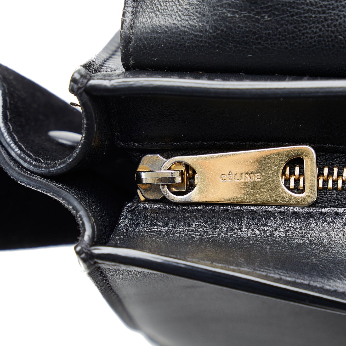 Celine Small Croc Embossed Trapeze Satchel