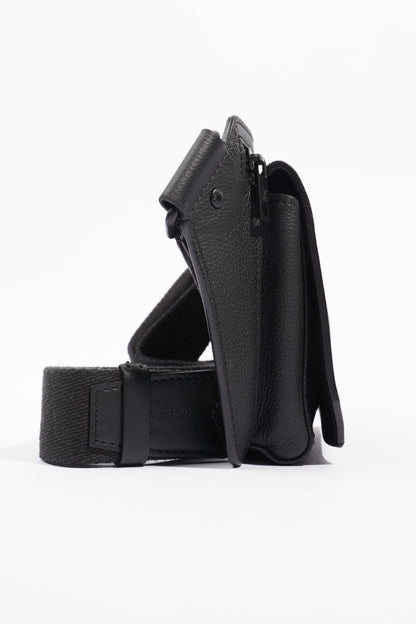 Louis Vuitton Aerogram Takeoff Sling Bum Bag Black Leather