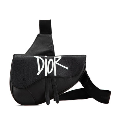 Shawn Stussy Grained Calfskin Saddle Bag
