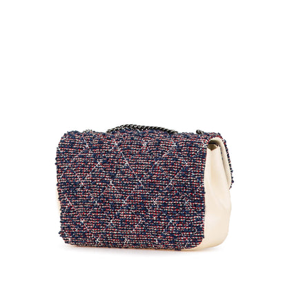 Blue Chanel Mini Rectangular Tweed Single Flap Shoulder Bag
