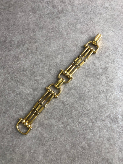 CELINE Horse Bit Bracelet Gold Vintage vyxeaa