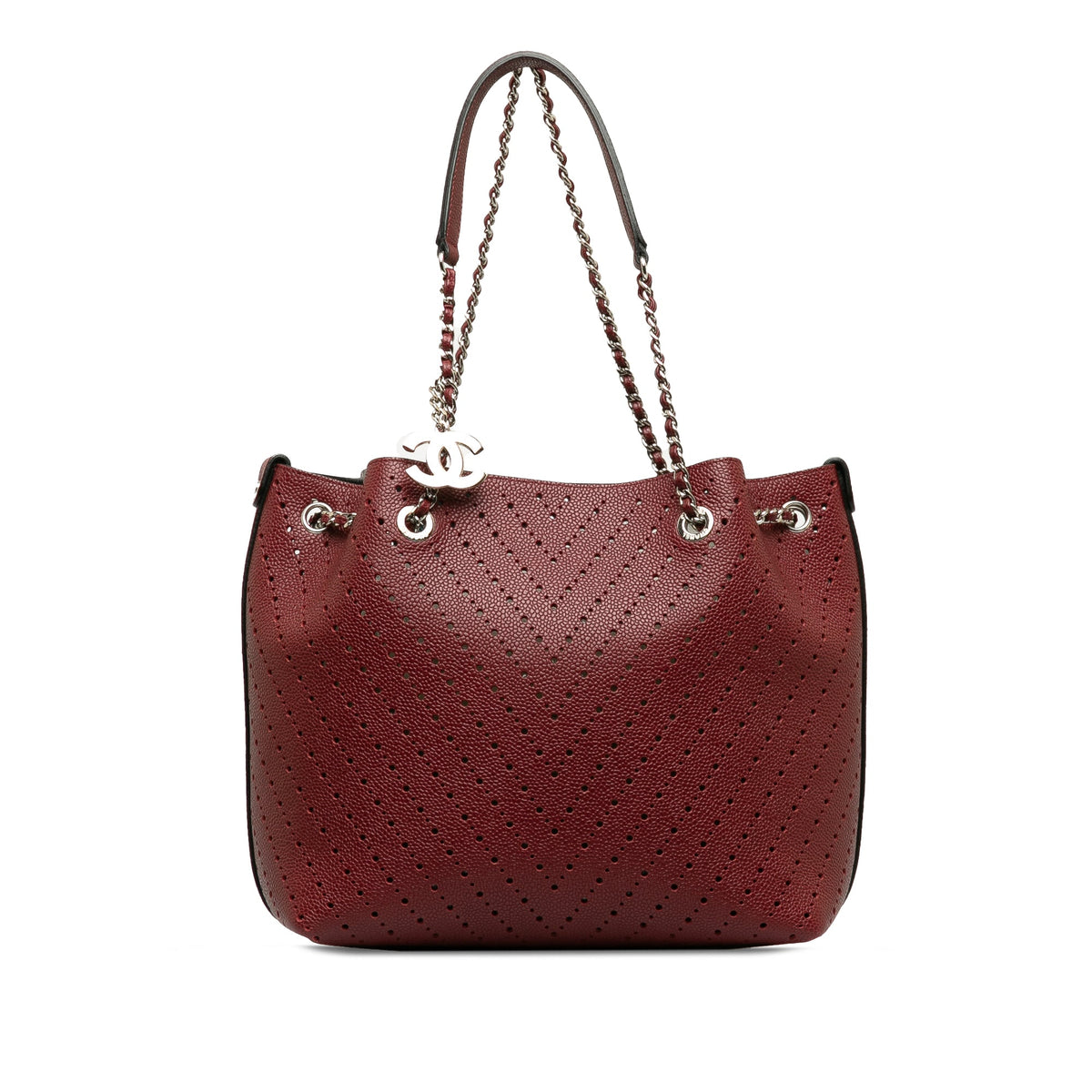 CHANEL Perforated Caviar Leather Tote Bag