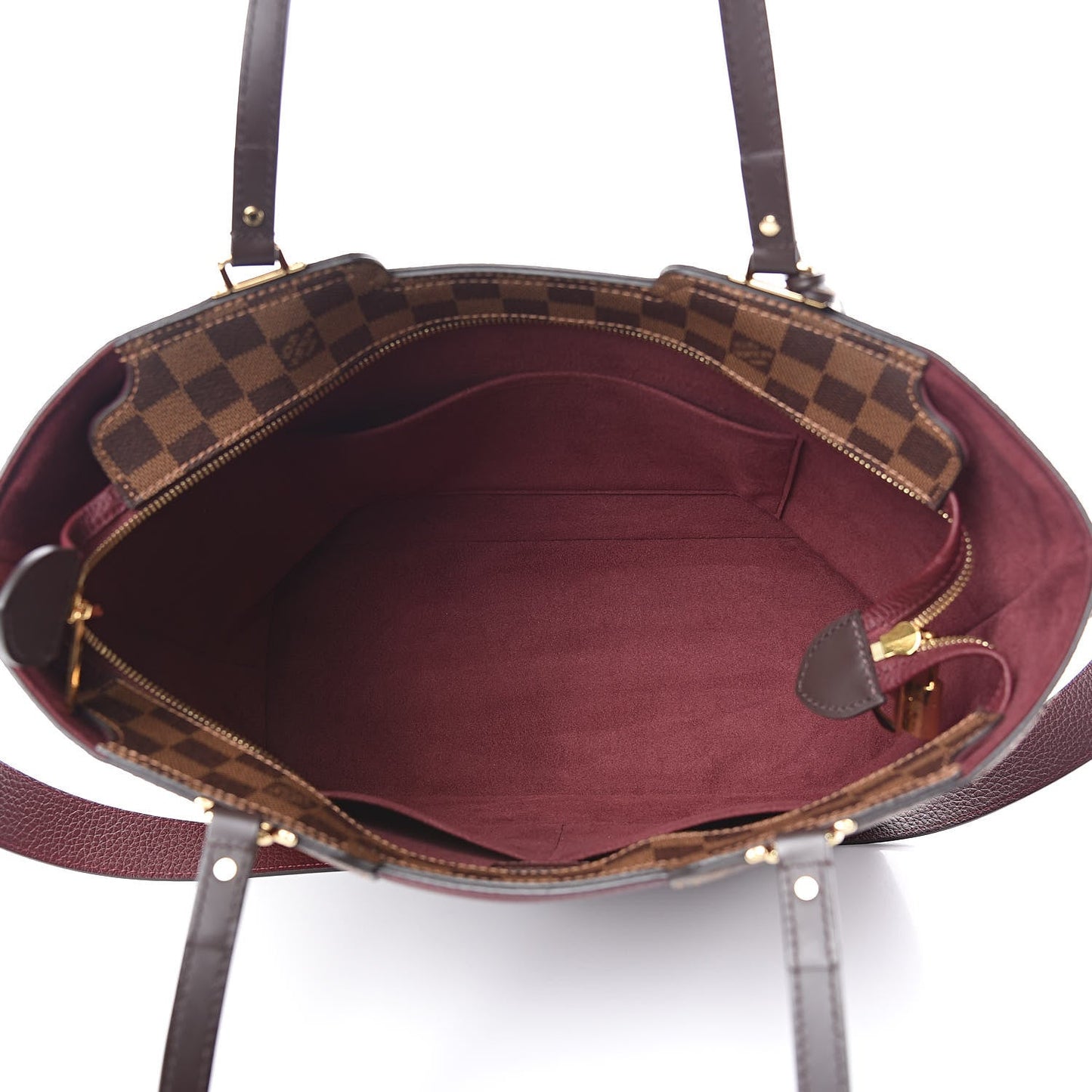 LOUIS VUITTON TAURILLON DAMIER EBENE TOTE JERSEY BORDEAUX