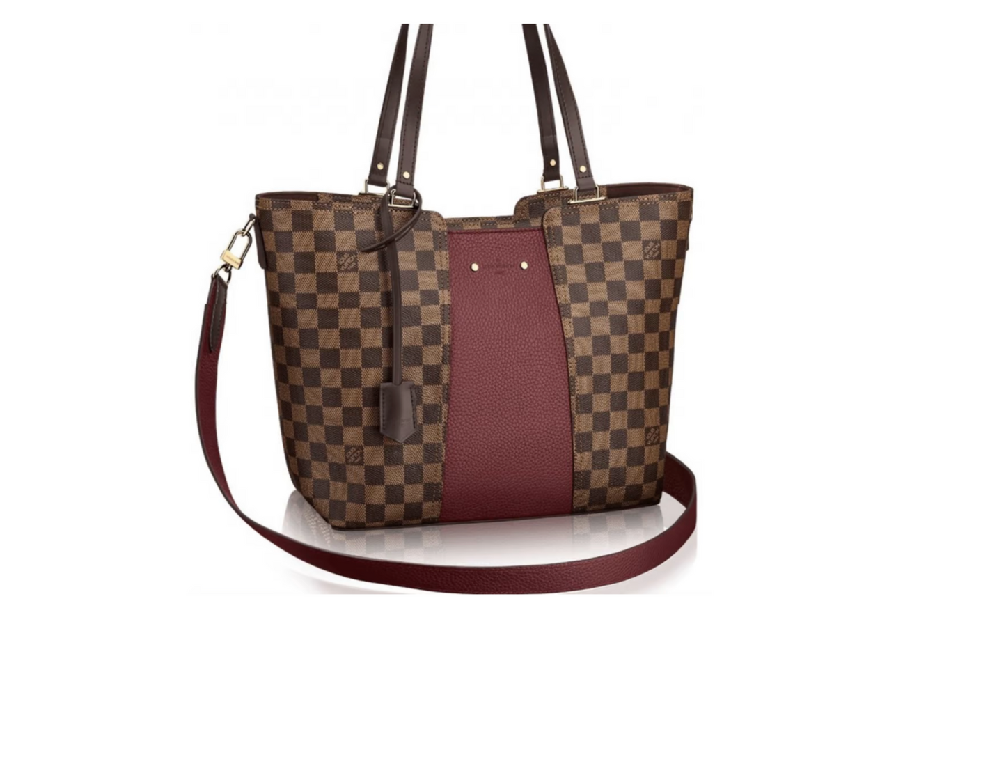 LOUIS VUITTON TAURILLON DAMIER EBENE TOTE JERSEY BORDEAUX