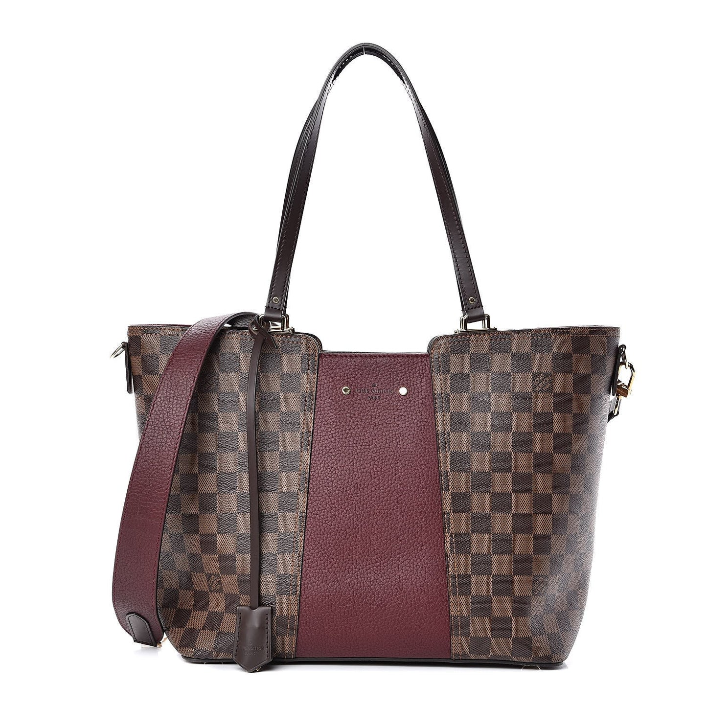 LOUIS VUITTON TAURILLON DAMIER EBENE TOTE JERSEY BORDEAUX