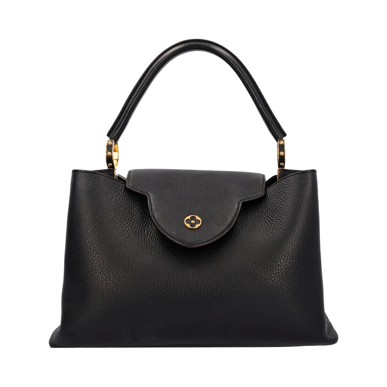 LOUIS VUITTON Leather Capucines GM Noir