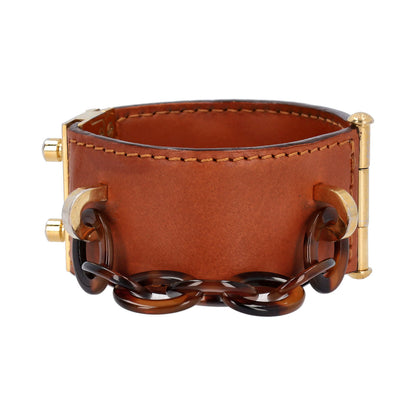 LOUIS VUITTON Leather Nomade Lock Me Cuff Bracelet