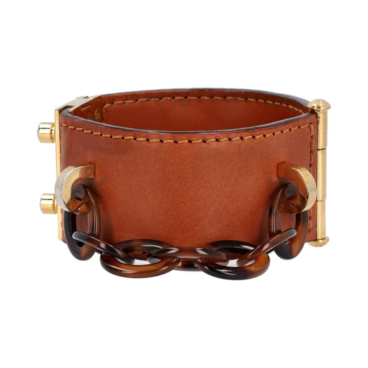 LOUIS VUITTON Leather Nomade Lock Me Cuff Bracelet