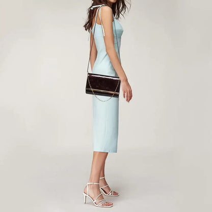 LOUIS VUITTON AMARANTE MONOGRAM VERNIS ANA CHAIN CLUTCH