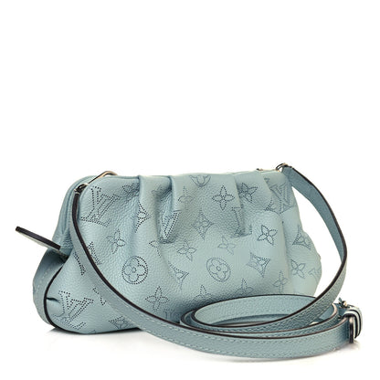 LOUIS VUITTON MAHINA SCALA MINI POUCH IN VERT LAGON