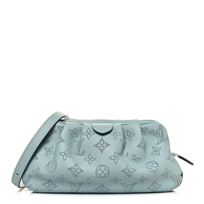 LOUIS VUITTON MAHINA SCALA MINI POUCH IN VERT LAGON