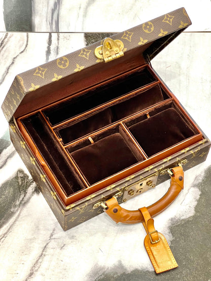 LOUIS VUITTON MONOGRAM BOITE BIJOUX 34 JEWELRY CASE HARD TRUNK