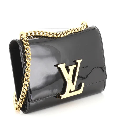 LOUIS VUITTON PATENT LOUISE CHAIN BAG MM