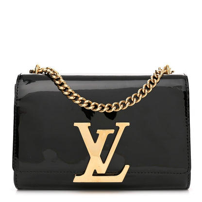 LOUIS VUITTON PATENT LOUISE CHAIN BAG MM