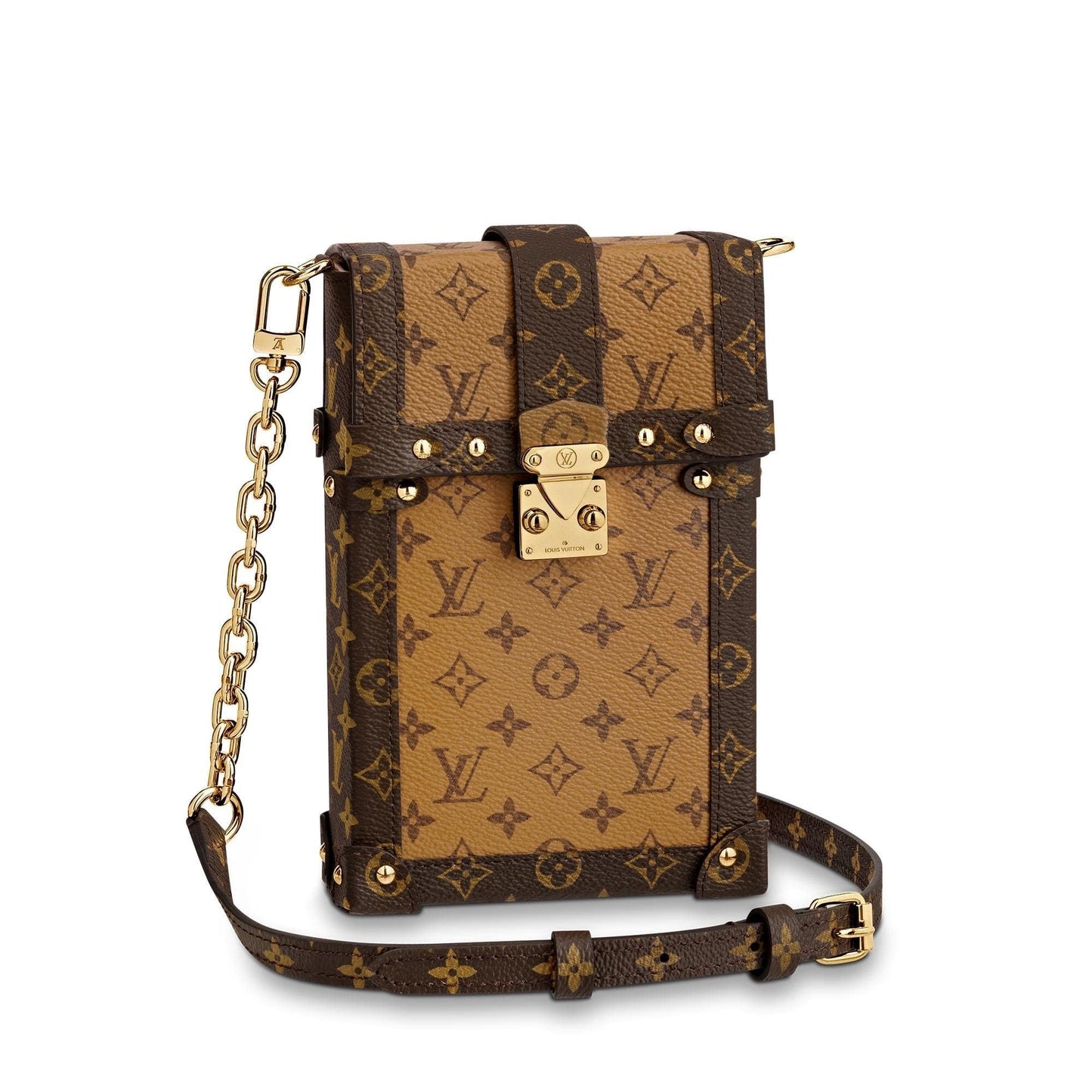 LOUIS VUITTON REVERSE MONOGRAM VERTICAL TRUNK POCHETTE