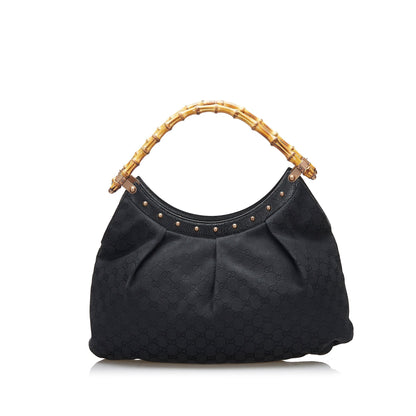 Gucci Bamboo GG Canvas Hobo Bag