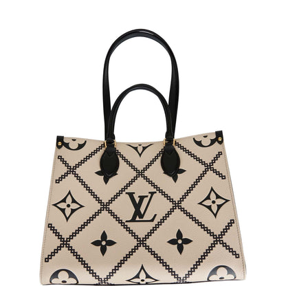 Louis Vuitton Black and Cream Empreinte Giant Monogram OnTheGo MM