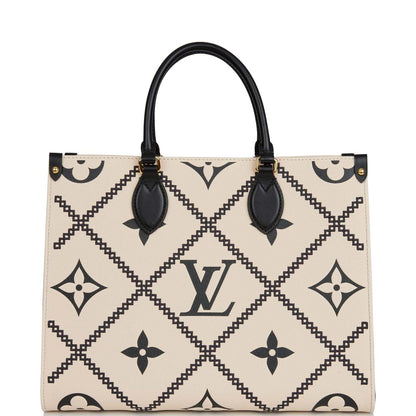 Louis Vuitton Black and Cream Empreinte Giant Monogram OnTheGo MM