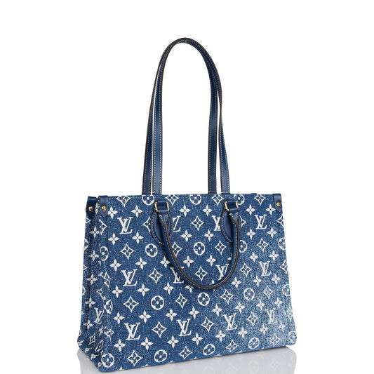 Louis Vuitton Blue Denim Monogram OnTheGo MM