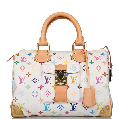 Louis Vuitton Monogram Multicolor White Speedy 30 ( - Excellent)