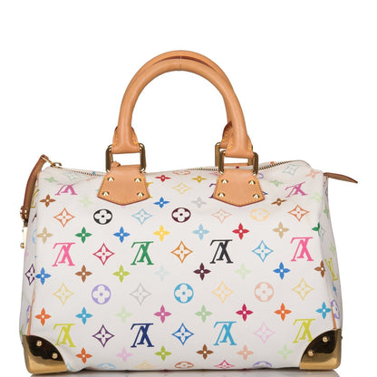 Louis Vuitton Monogram Multicolor White Speedy 30 ( - Excellent)