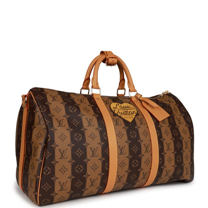 Louis Vuitton x Nigo Reverse Monogram Striped Keepall Bandouliere 50