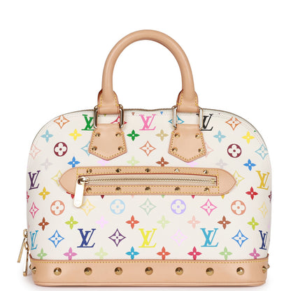 Vintage Louis Vuitton Monogram Multicolor White Alma PM Gold Hardware