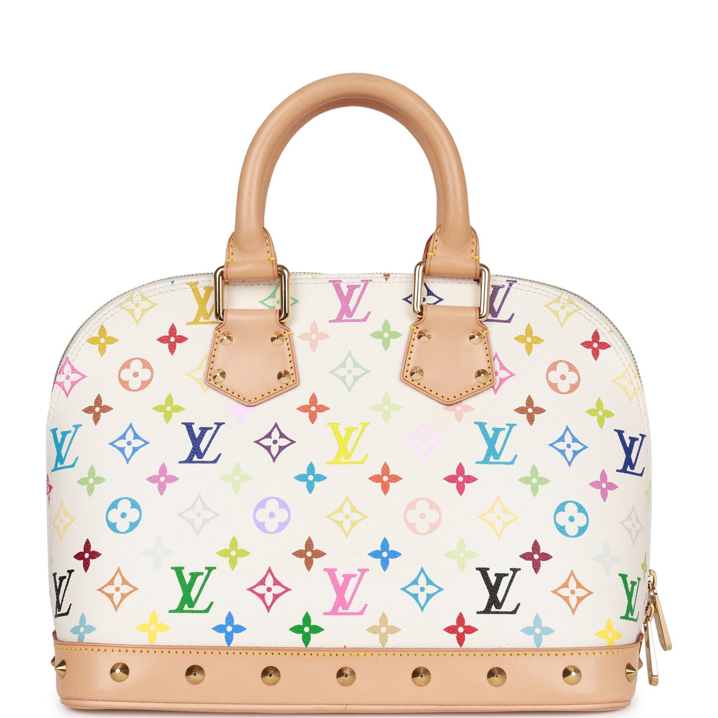 Vintage Louis Vuitton Monogram Multicolor White Alma PM Gold Hardware