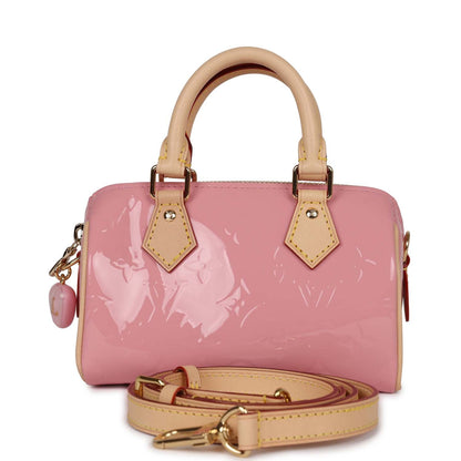 Louis Vuitton Nano Speedy Mochi Pink Vernis Gold Hardware