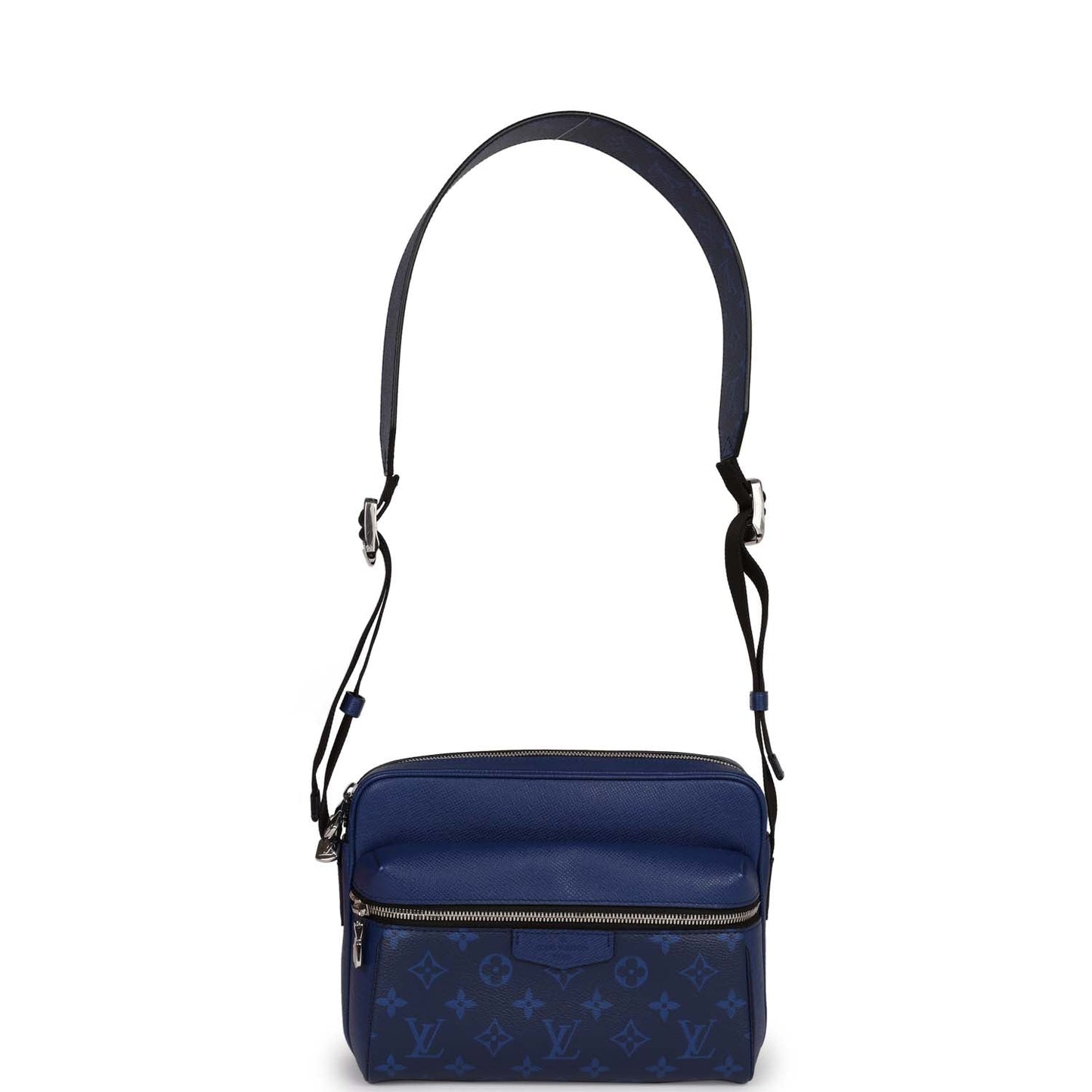 Louis Vuitton Outdoor Messenger Blue Taiga Monogram Silver Hardware