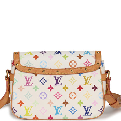 Vintage Louis Vuitton Sologne White Multicolor Canvas Gold Hardware