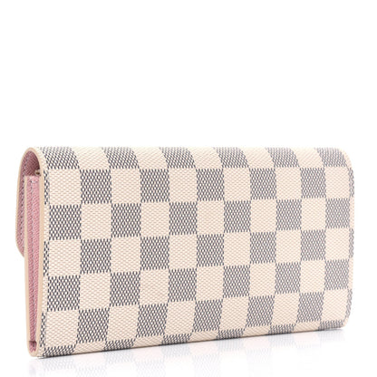 Louis Vuitton Damier Azur Emilie Wallet Rose Ballerine