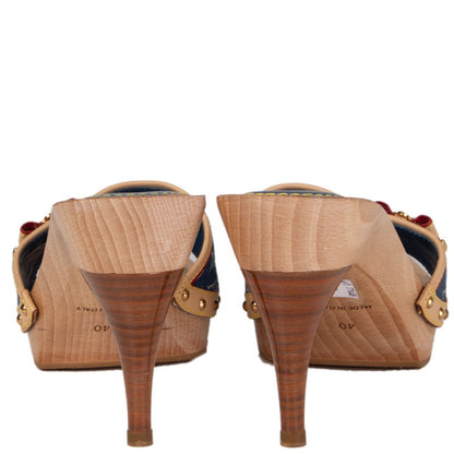 LOUIS VUITTON MONOGRAM DENIM PLATFORM MULES