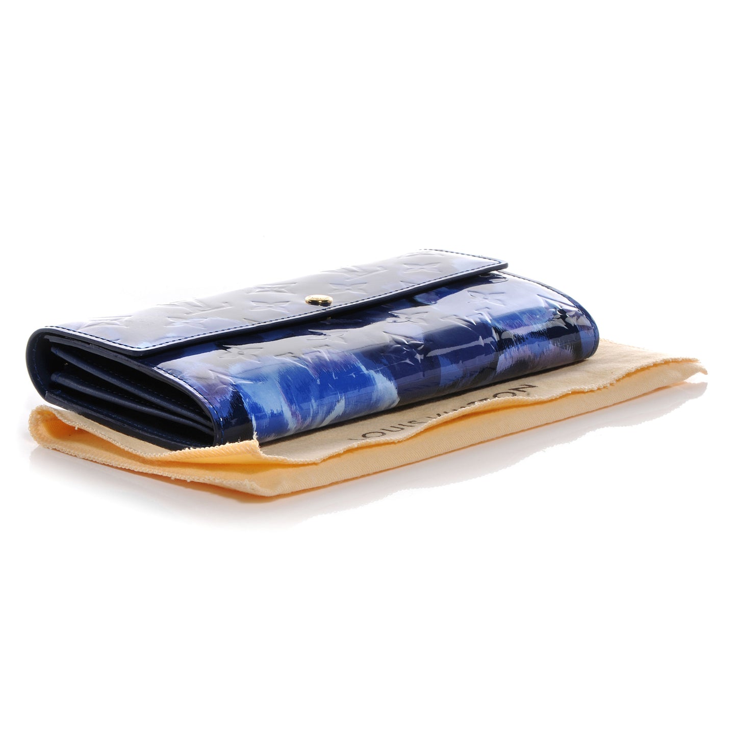 LOUIS VUITTON Vernis Ikat Sarah Wallet Grand Blue