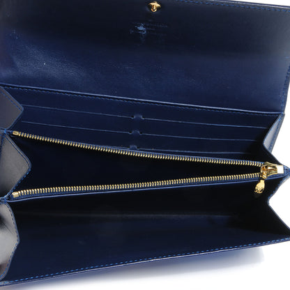 LOUIS VUITTON Vernis Ikat Sarah Wallet Grand Blue
