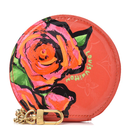 Louis Vuitton Vernis Roses Chapeau Coin Purse Orange Sunset
