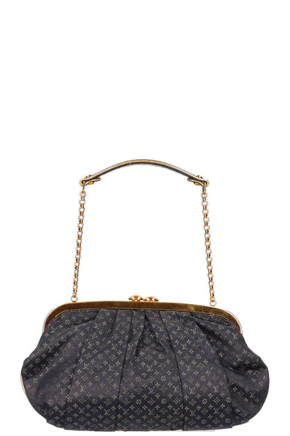LOUIS VUITTON Aumoniere Bag Satin Black