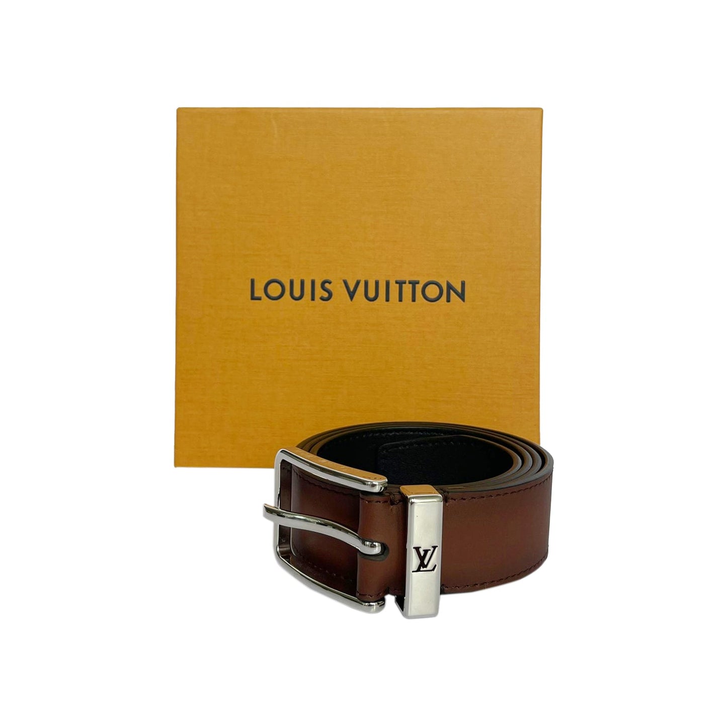 Louis-Vuitton Pont Neuf 35mm Belt Calfskin Brown SHW
