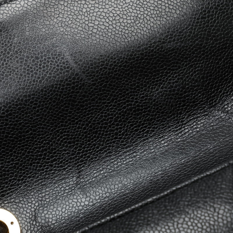Chanel CC Caviar Vertical Quilted Single Flap Bag Leather Shoulder Bag in Good condition