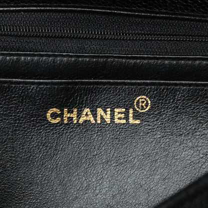 Chanel CC Caviar Vertical Quilted Single Flap Bag Leather Shoulder Bag in Good condition