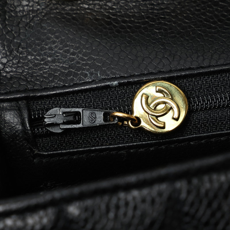 Chanel CC Caviar Vertical Quilted Single Flap Bag Leather Shoulder Bag in Good condition