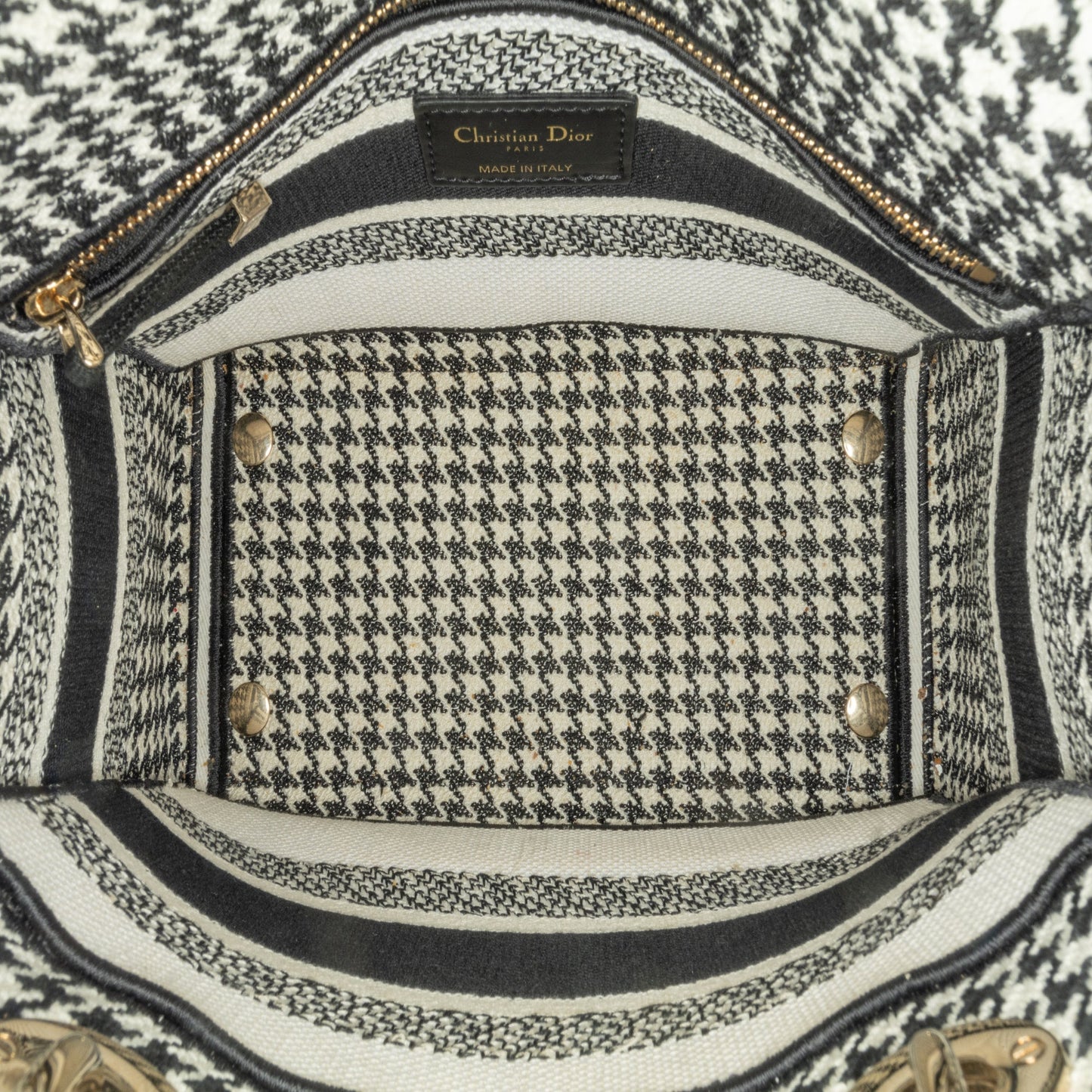 Medium Canvas Houndstooth Embroidered Lady D Lite