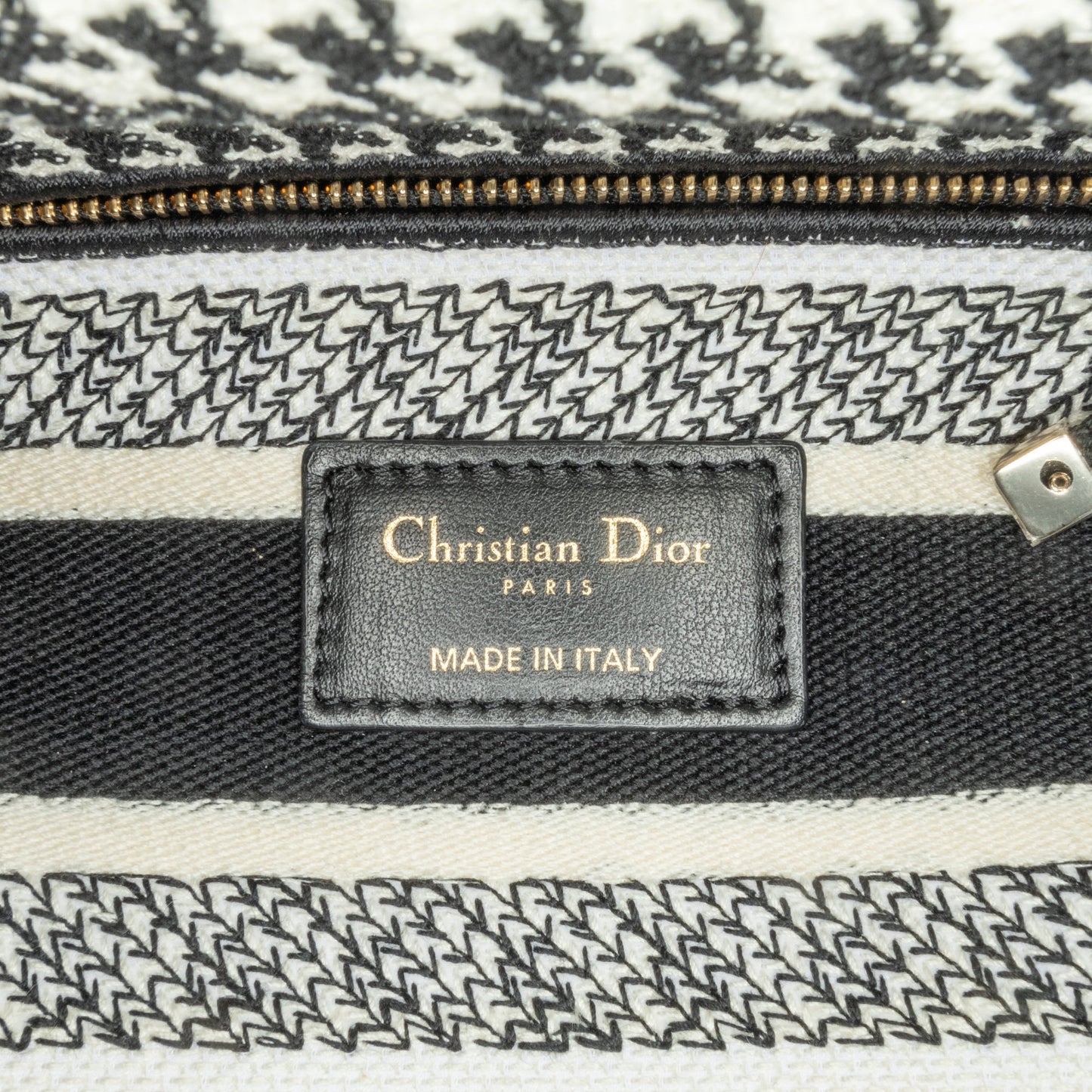 Medium Canvas Houndstooth Embroidered Lady D Lite