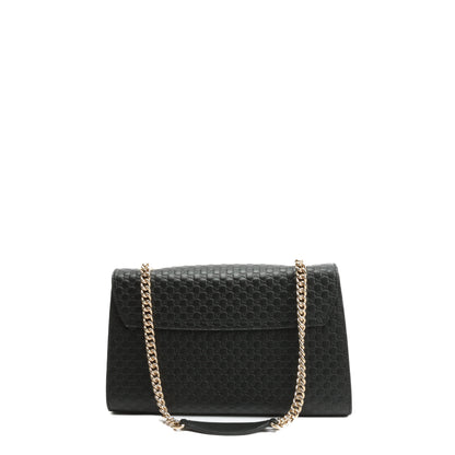 GUCCI Emily Guccissima Chain Shoulder Bag - Black