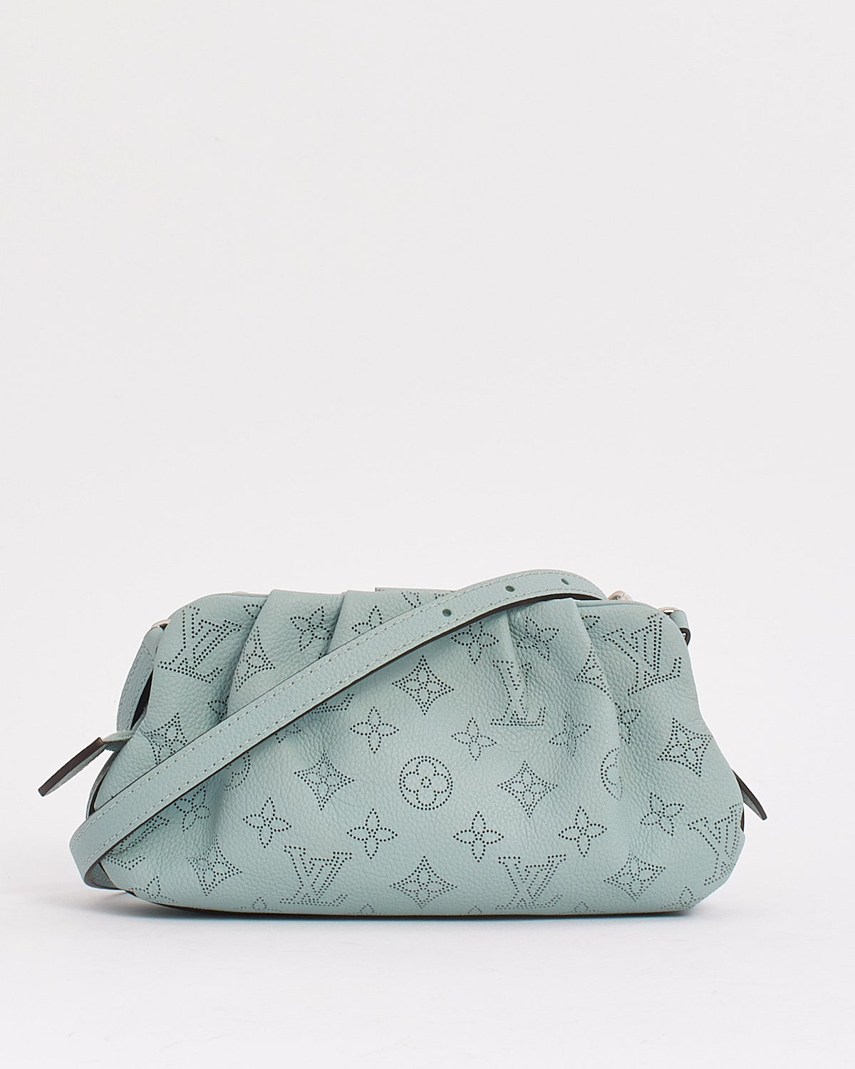 Louis Vuitton Blue Monogram Mahina Leather Scala Mini Pouch with Strap