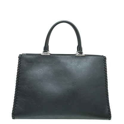 Louis Vuitton Black Monogram Cuir Plume Very Zipped Tote MM Bag