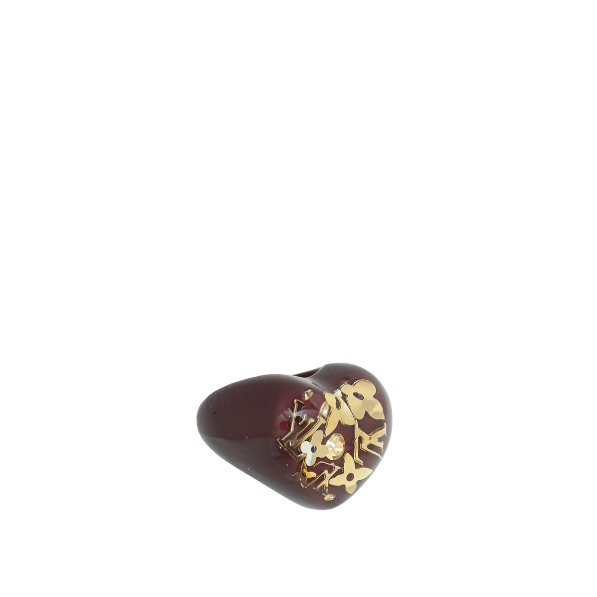 Louis Vuitton Violet Heart Resin Inclusion Ring Medium