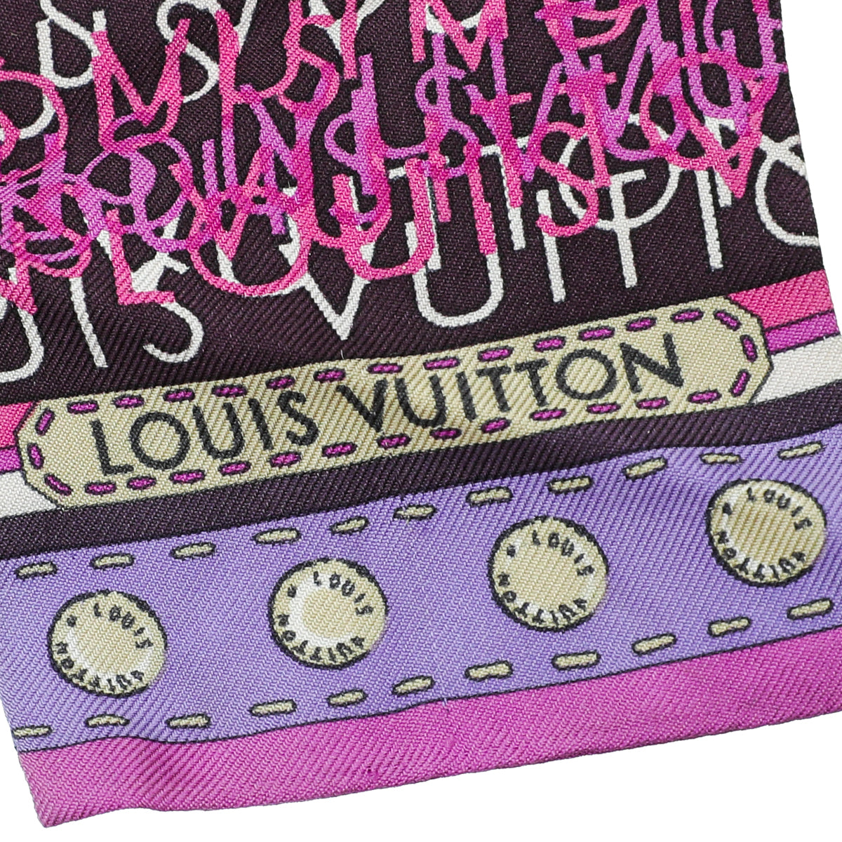 Louis Vuitton Purple Ombre Monogram Map Silk Bandeau