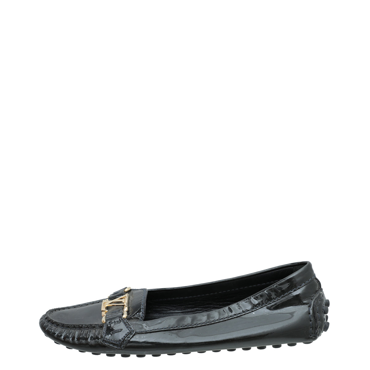 Louis Vuitton Noir Vernis Oxford Loafers 37